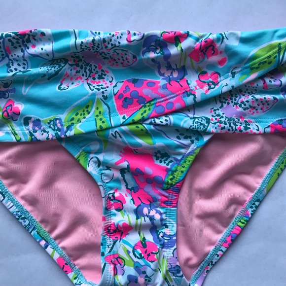 Lilly Pulitzer Lagoon Sarong Hipster Bottom Blue Size 2 - Picture 3 of 7